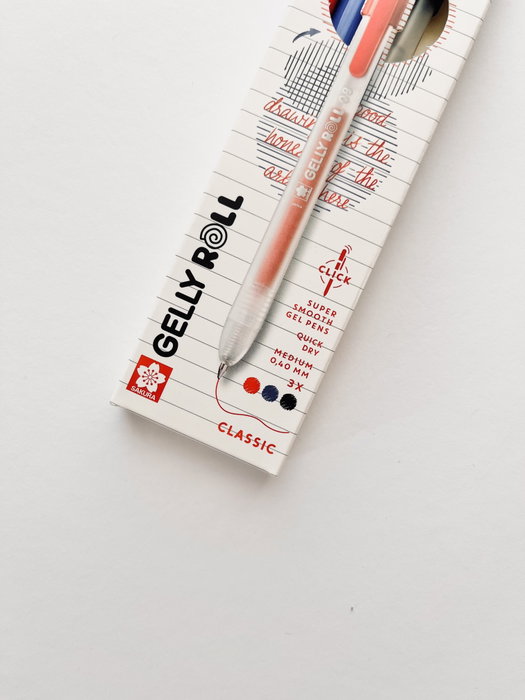 Sakura Gelly Roll Retractable Classic Bolígrafo de Gel Azul, Rojo y Negro Sakura Gelly Roll Retractable Classic Bolígrafo de Gel Azul, Rojo y Negro